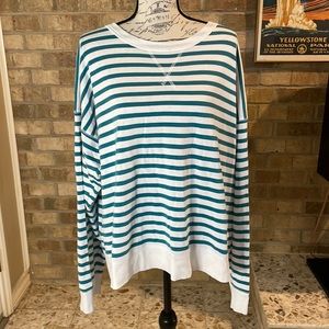J Crew Striped Teal and White Women’s Top
